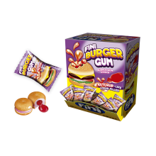 Chewing burger stuffed Fini...