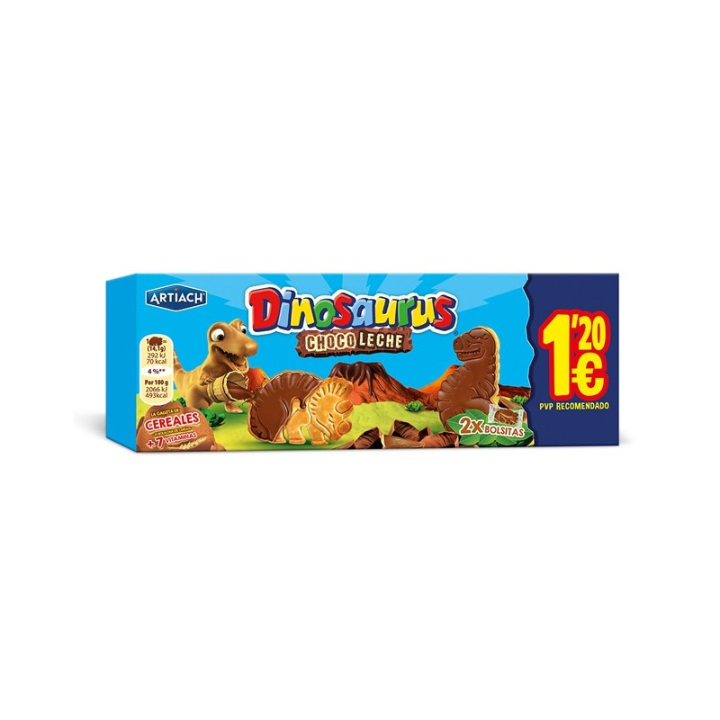 Galletas Dinosaurus chocolate con leche 85gr. 12u.