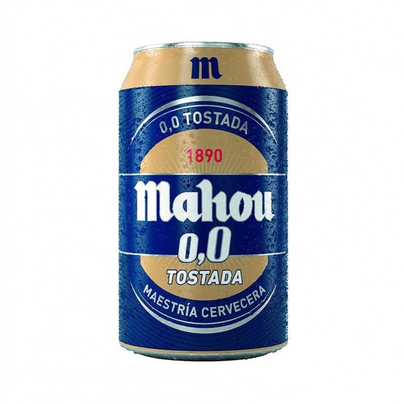 Cerveza MAHOU 0,0 Tostada 33 cl Pack 24 latas - Comercial Garcia Gonzalez