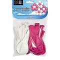 White flower and pink balloons 24u.