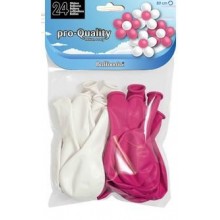 White flower and pink balloons 24u.
