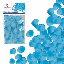 Blaue Stoffblütenblätter 100u.