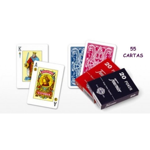 Baraja Naipes Poker Español Nº20 55 cartas 1u. Baraja Naipes Poker Español Nº20 55 cartas 1u.