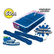 Torcidas regaliz frambuesa rellenas Jelly Fini 60u.