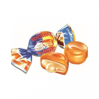 Caramelo de leche relleno de Crema Sabor a Nata Toffino 2.5kg.