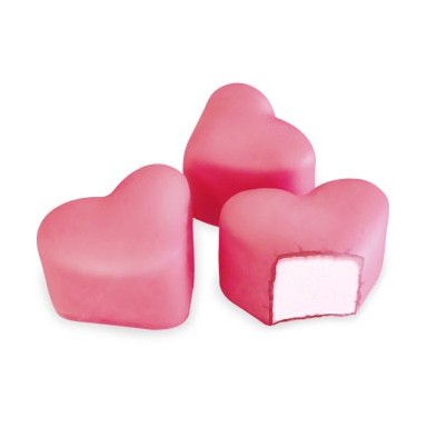 Corazones Marshmallow cubiertos de chocolate de fresa Fini 75u.
