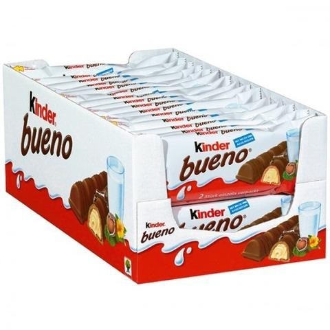 Kinder Bueno Ferrero box of 30 units. Kinder Bueno Ferrero box of 30 units.
