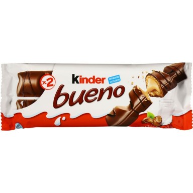 Kinder Bueno chocolatina caja con 30 unidades.