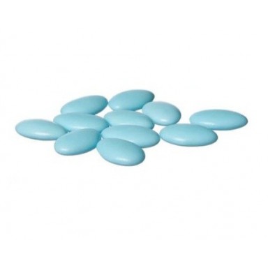 Sugared blue bag filled with chocolate cake 1 kg.