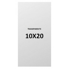 10x20 transparent plastic bags.