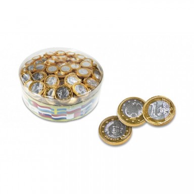 Interdulces chocolate coins 28 mm 300 units.
