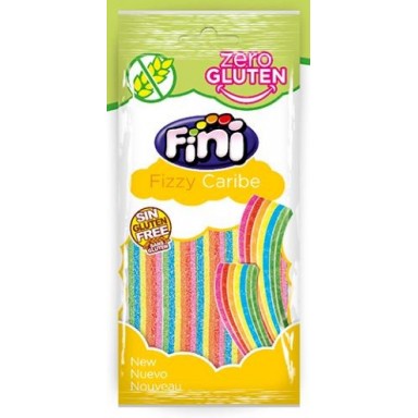 Fini bag 80g Fizzy Caribbean Languages Chewy 6 colors gluten 20 sugar units.
