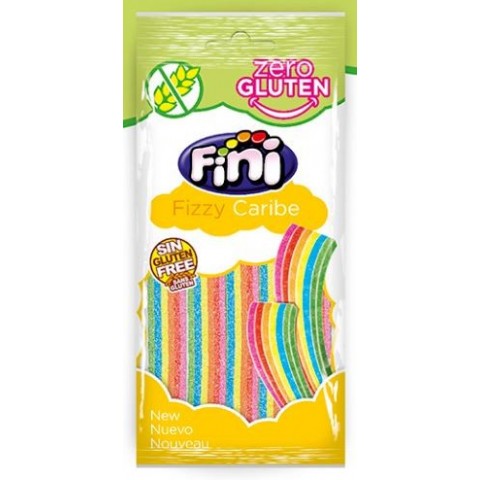 Fini bag 80g Fizzy Caribbean Languages Chewy 6 colors gluten 20 sugar units. Fini bag 80g Fizzy Caribbean Languages Chewy 6 colors gluten 20 sugar units.