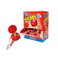 Caramelo con palo Fini Pop chupa 100u. sabor cereza relleno de chicle.