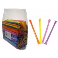 Straws with assorted colored pica pica 200u.