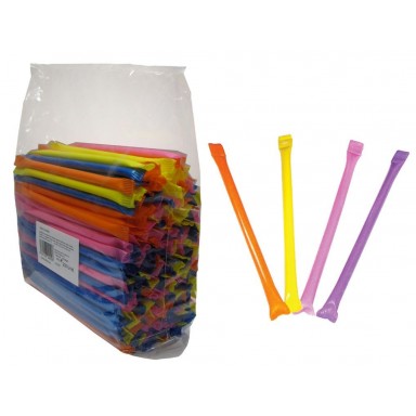 Straws with assorted colored pica pica 200u.
