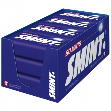 Smint mint flavor mints tin metal case 12 boxes.