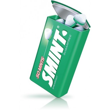 Smint mints tin sabor hierbabuena estuche 12 cajitas metalicas.