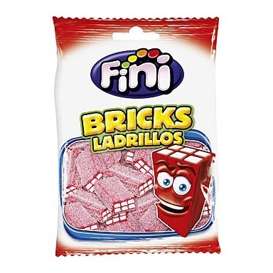 Bolsita Fini 100gr Ladrillos fresa pica 12 unidades.