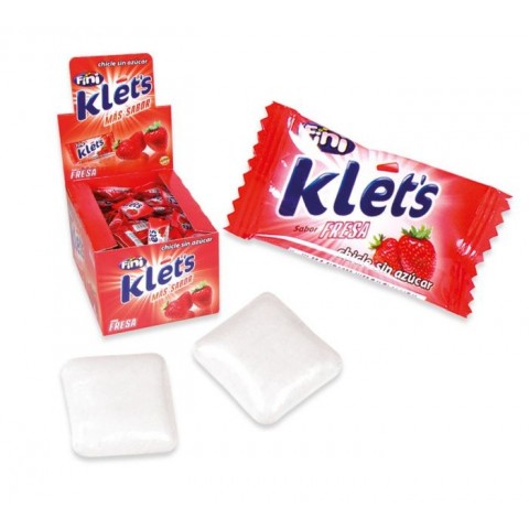 Chicle Klet's fresa sin azucar fini 200u. Chicle Klet's fresa sin azucar fini 200u.