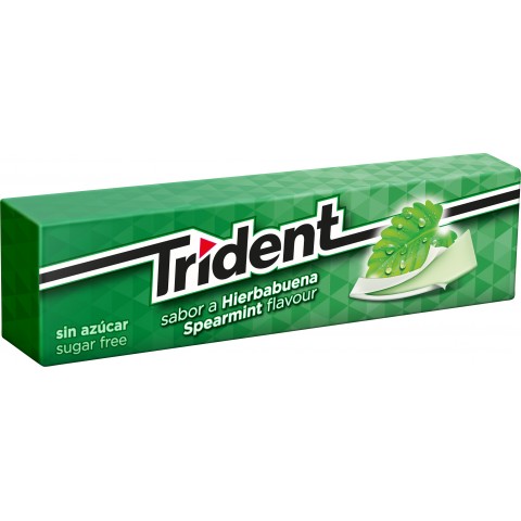 Chicles Trident sabor Hierbabuena formato láminas. Chicles Trident sabor Hierbabuena formato láminas.