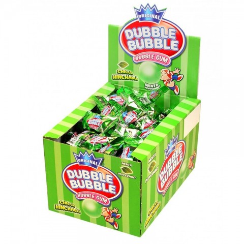 Chicles Dubble Bubble sabor menta sin gluten 150 unidades. Chicles Dubble Bubble sabor menta sin gluten 150 unidades.