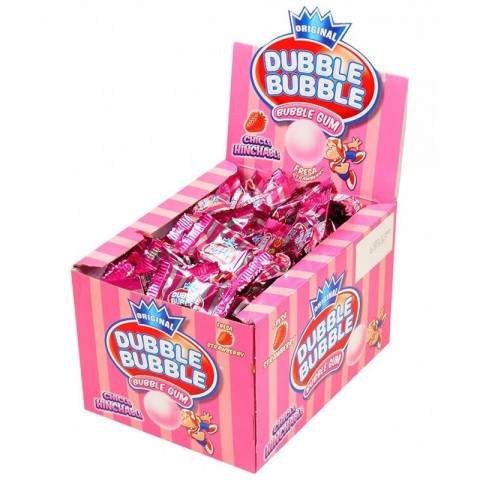 Dubble Bubble gum strawberry flavor without gluten 150 units. Dubble Bubble gum strawberry flavor without gluten 150 units.