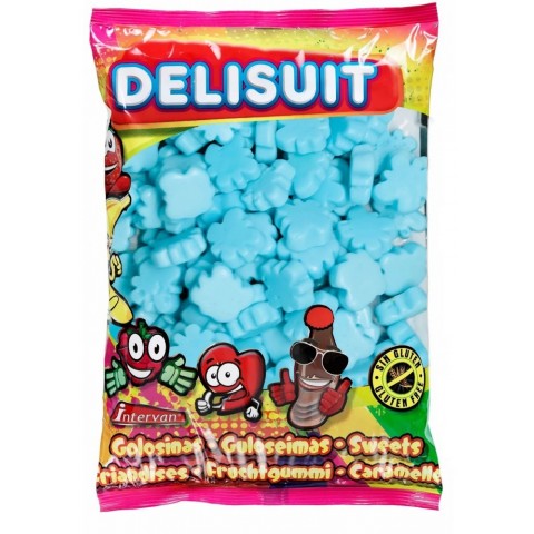 Caramelos de goma Delisuit Nubes Azules bolsa 1kg. Caramelos de goma Delisuit Nubes Azules bolsa 1kg.