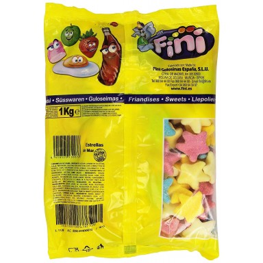 Caramelos de goma Fini Besos Fresa Nata con azucar 1 kg.
