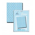 Blue tablecloth with polka dots