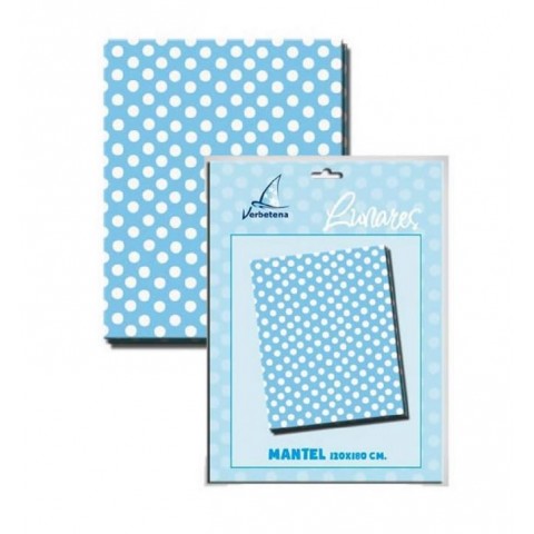 Blue tablecloth with polka dots Blue tablecloth with polka dots