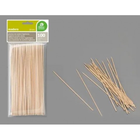 Pincho Higiénico de Madera 20cm. 100u. Pincho Higiénico de Madera 20cm. 100u.