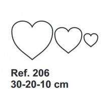 Hearts Cork Set 30-20-10cm.