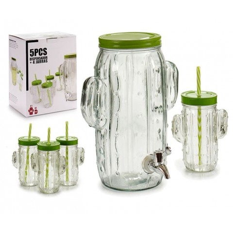 Set Cactus dispenser and jugs Set Cactus dispenser and jugs