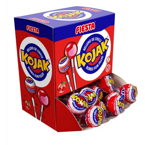Kojak Fiesta cereza relleno de chicle caja 20u. Kojak Fiesta cereza relleno de chicle caja 20u.