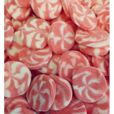 Caramelos de goma Ceconsa Besos fresa nata bolsa 250 unidades.