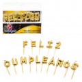 Golden candles happy birthday