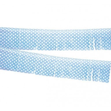 Blue with polka dots plastic fringe 10M