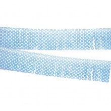 Blue with polka dots plastic fringe 10M