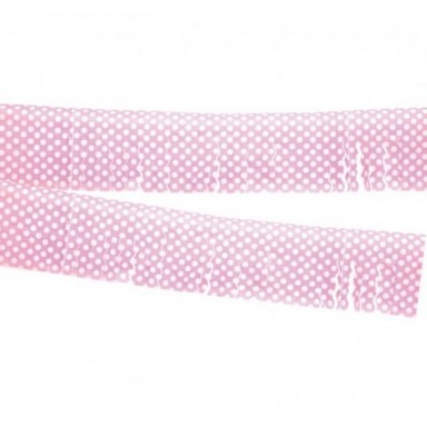 Pink with polka dots plastic fringe 10M