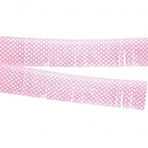 Pink with polka dots plastic fringe 10M Pink with polka dots plastic fringe 10M
