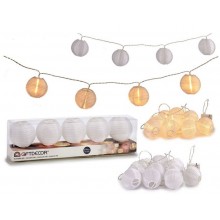 Guirnalda LED 5 Faroles Papel Blancos