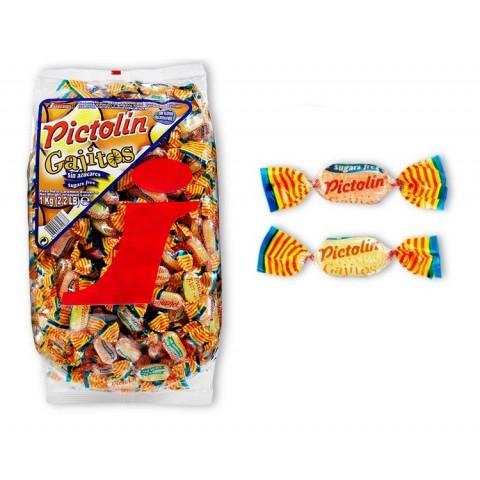 Caramelos Pictolin Gajitos Sin Azucar Intervan bolsa de 1 kg. Caramelos Pictolin Gajitos Sin Azucar Intervan bolsa de 1 kg.