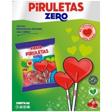 Piruletas Zero Fiesta cereza Bolsa 7u.