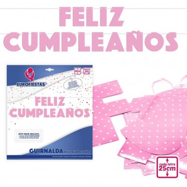 Pink Garland "Feliz Cumpleaños"