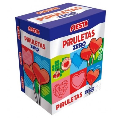 Piruletas Zero Fiesta cereza caja 70u.