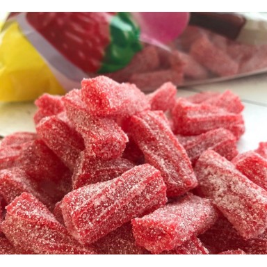 Caramelos de goma Fini bolsa Ladrillos fresa pica rellenos 250u.