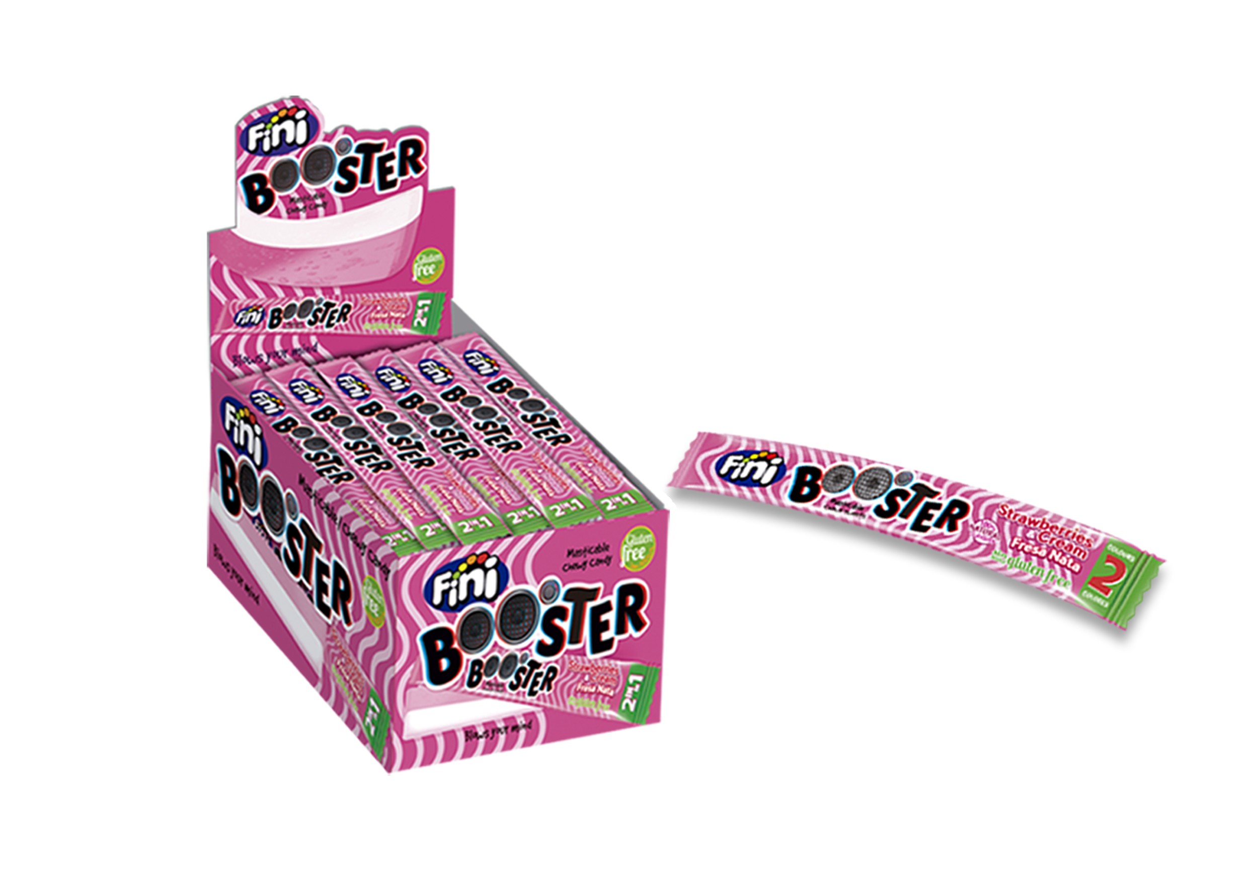 Comprar caramelo Fini Booster Fresa Nata 80u. - La Casa de las Golosinas