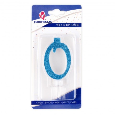 Blue glitter candle Nº0 Blue glitter candle Nº0