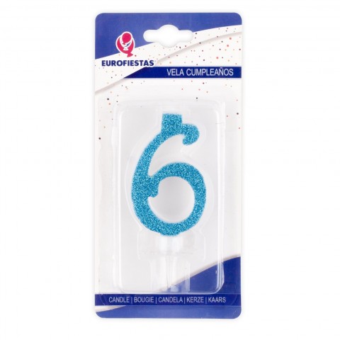 Vela Purpurina Azul Nº6